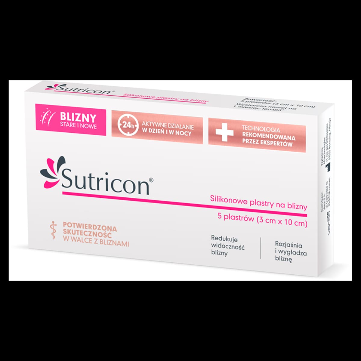 Sutricon Silikonowe plastry na blizny 3 cm x 10 cm 5 sztuk