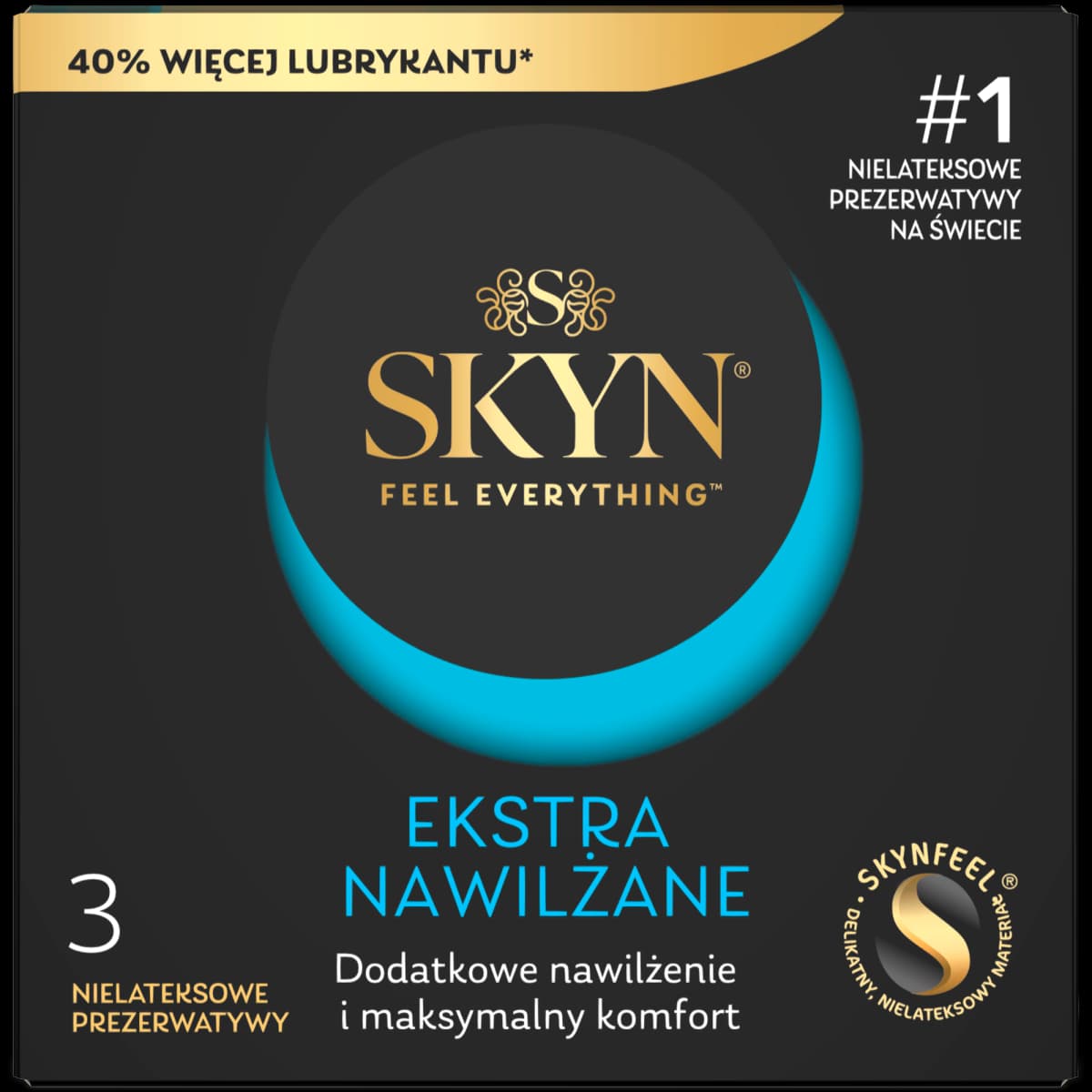 Skyn Nielateksowe prezerwatywy ekstra nawilżenie 3 sztuki