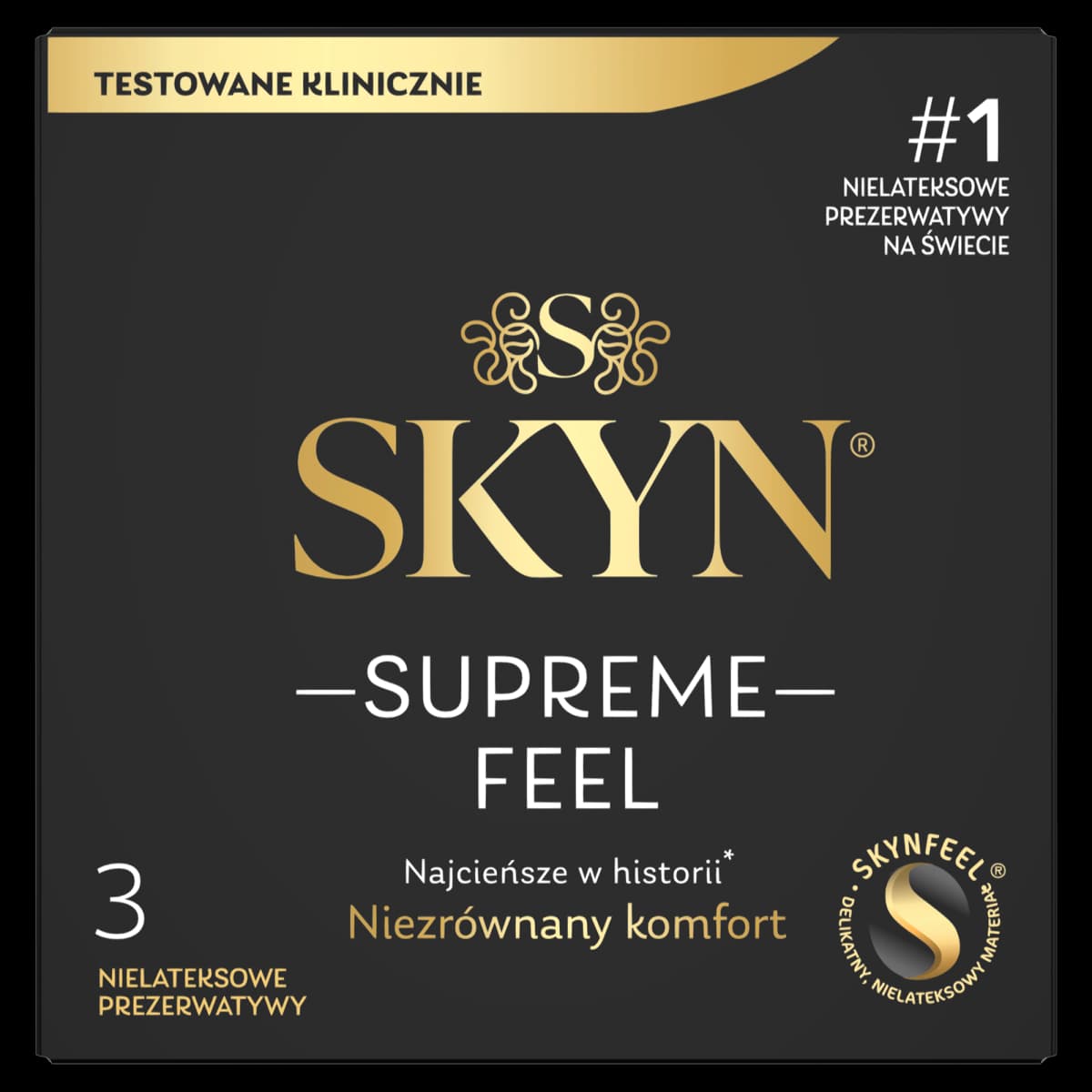 Skyn Supreme Feel Wyrób medyczny nielateksowe prezerwatywy 3 sztuki