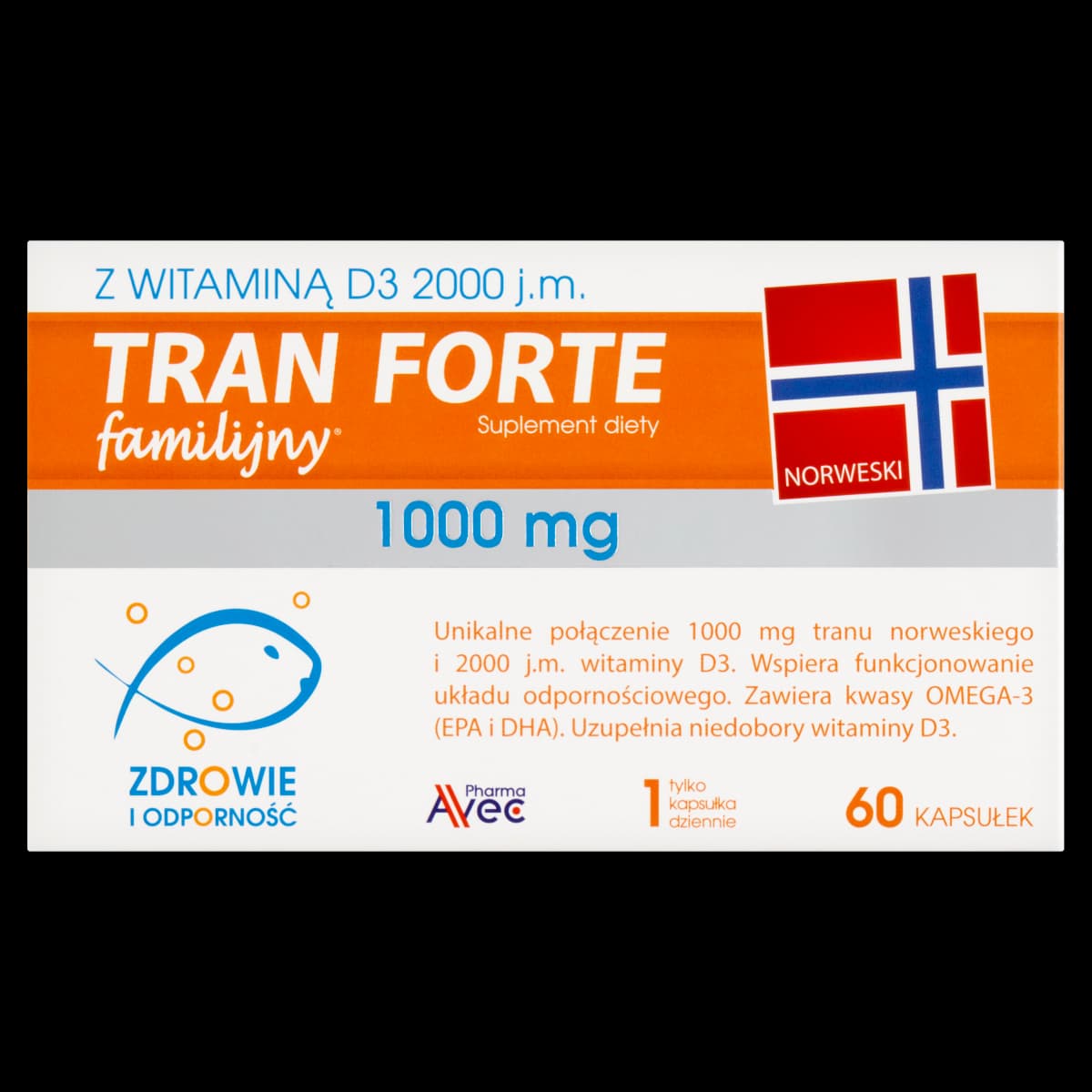 Tran familijny forte 1000 mg 60 kapsułek