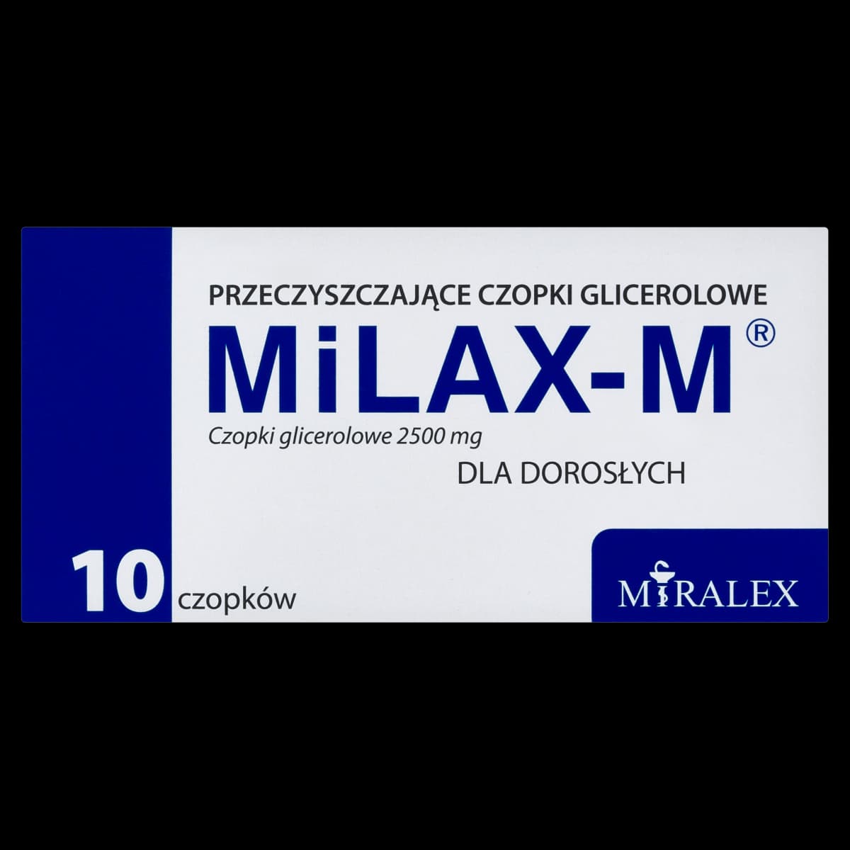 Milax-M przeczyszczające czopki glicerolowe 2500 mg dla dorosłych 10 sztuk