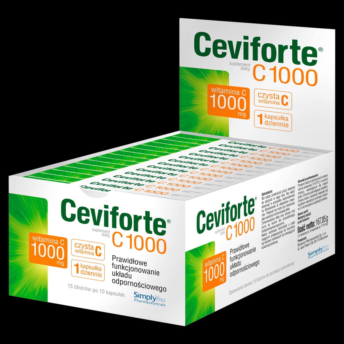 Ceviforte Kapsułki C 1000 15 blistrów po 10 kapsułek