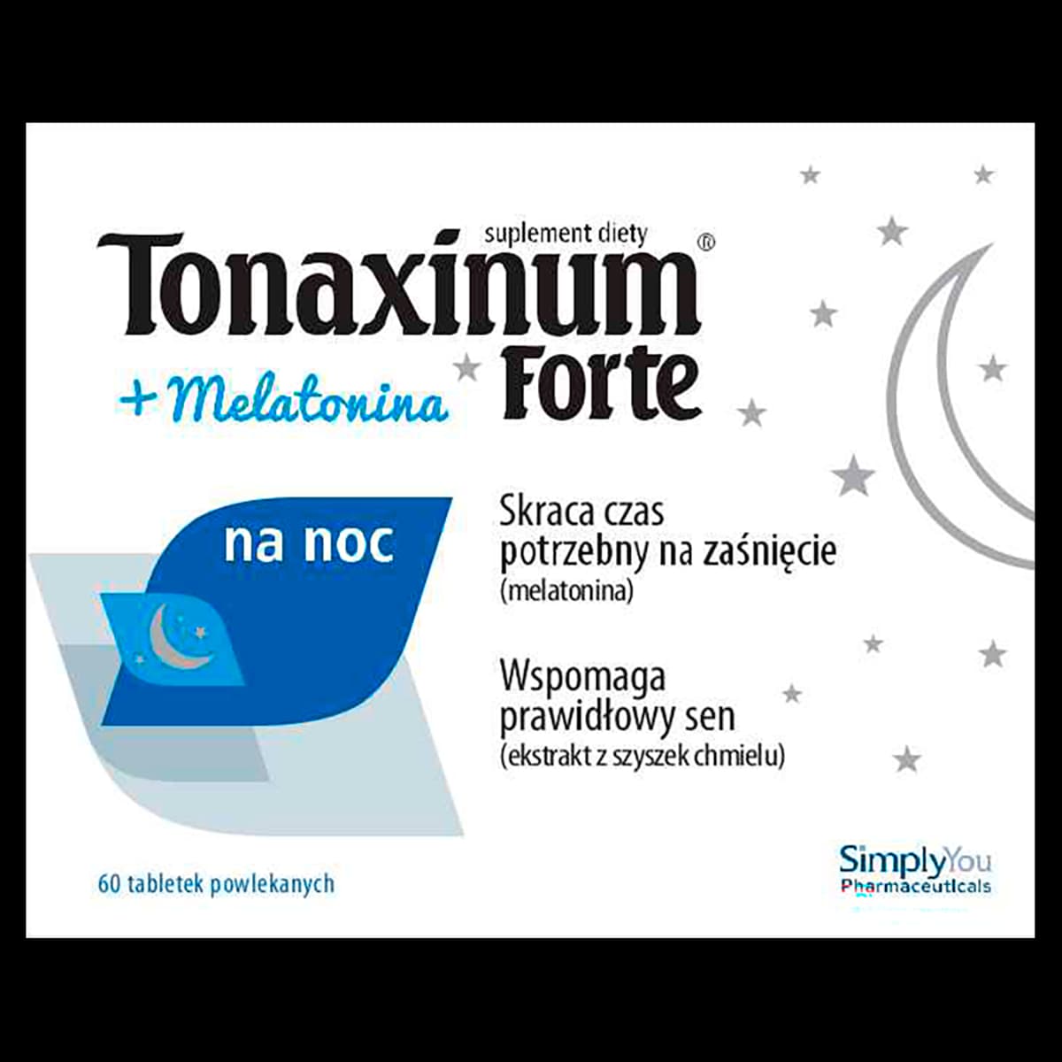 Tonaxinum Forte + melatonina na noc 60 tabletek powlekanych