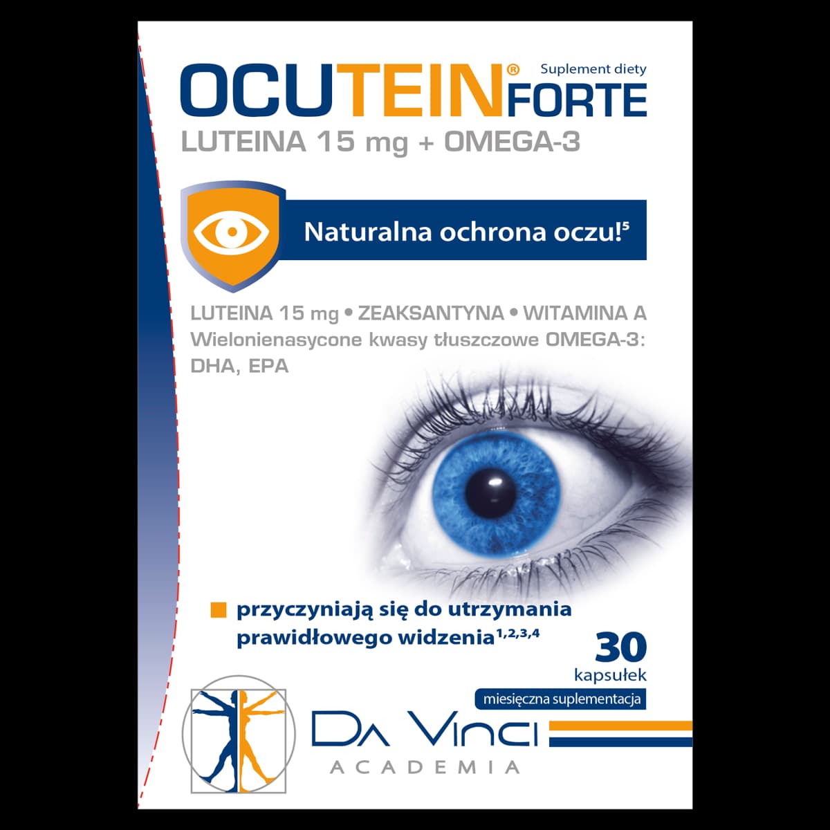 Ocutein Forte luteina 15 mg + omega-3 30 kapsułek