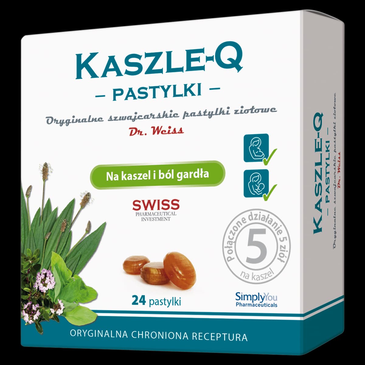 Kaszle-Q pastylki na kaszel i ból gardła 24 pastylek