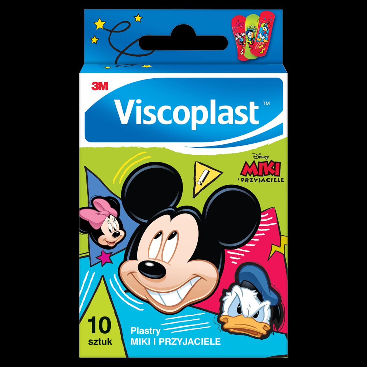 Viscoplast Miki i Przyjaciele Dekorowane plastry dla dzieci 72 mm x 25 mm 10 sztuk