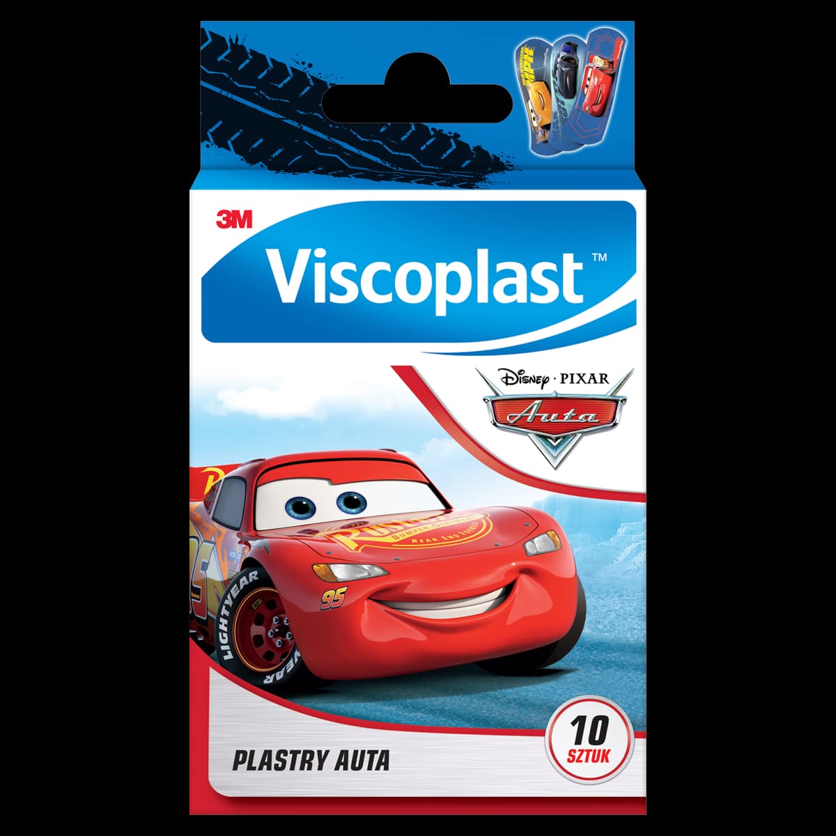 Viscoplast Auta Dekorowane plastry dla dzieci 72 mm x 25 mm 10 sztuk