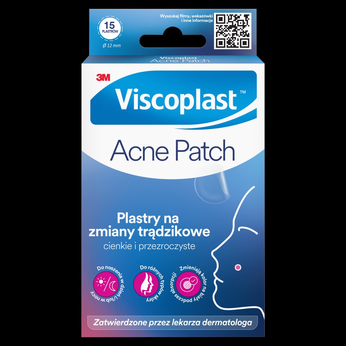 Viscoplast Acne Patch Plastry na zmiany trądzikowe 1 x 15 x 12 mm 15 sztuk