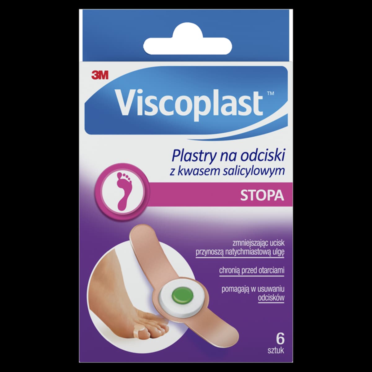 Viscoplast Plastry na odciski z kwasem salicylowym 70 mm x 12,5 mm 6 sztuk