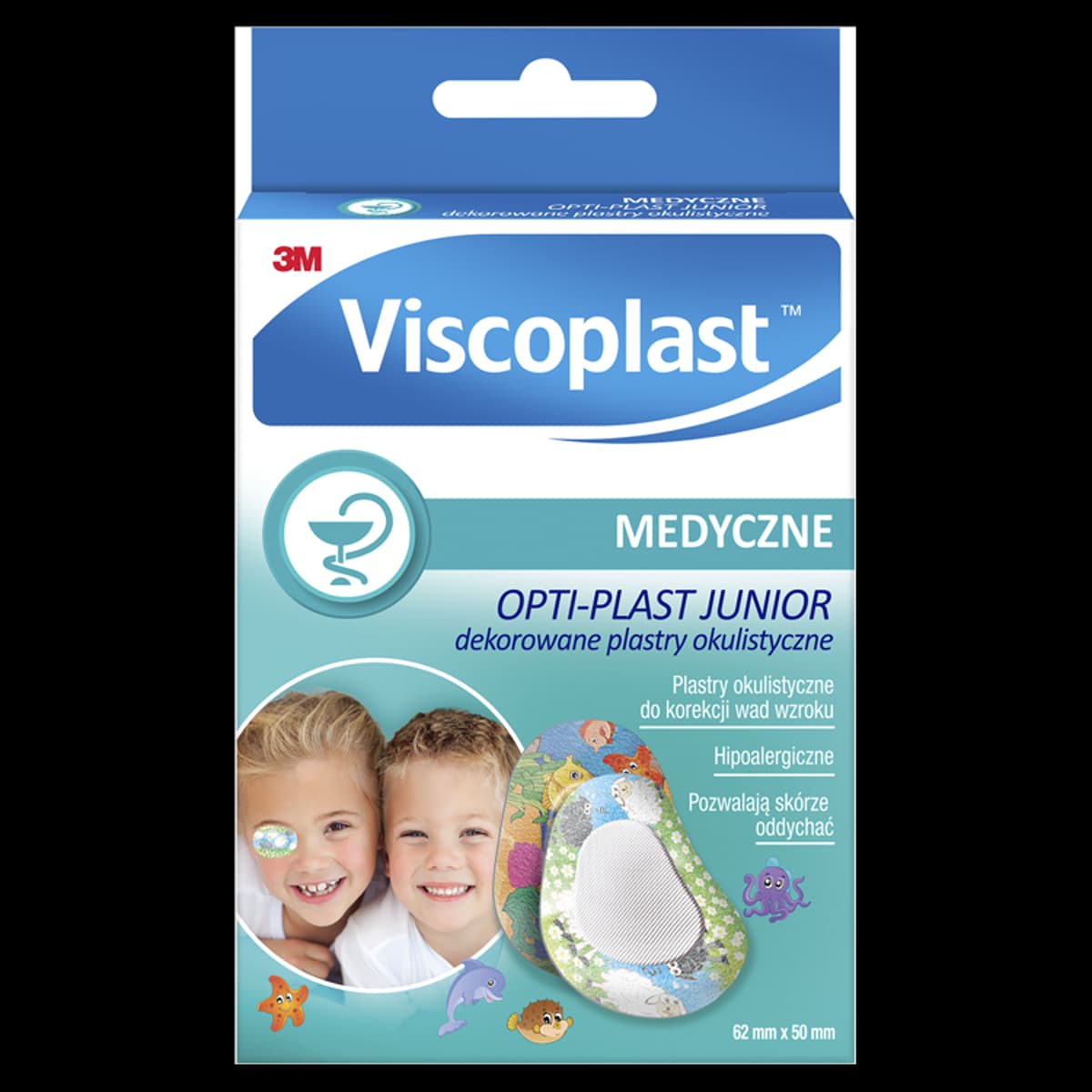 Viscoplast Opti-Plast Junior Dekorowane plastry okulistyczne 62 mm x 50 mm 10 sztuk