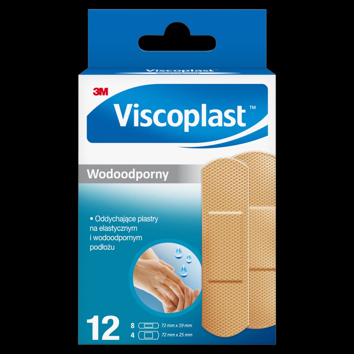 Viscoplast Wodoodporny zestaw plastrów 2 rozmiary 12 sztuk