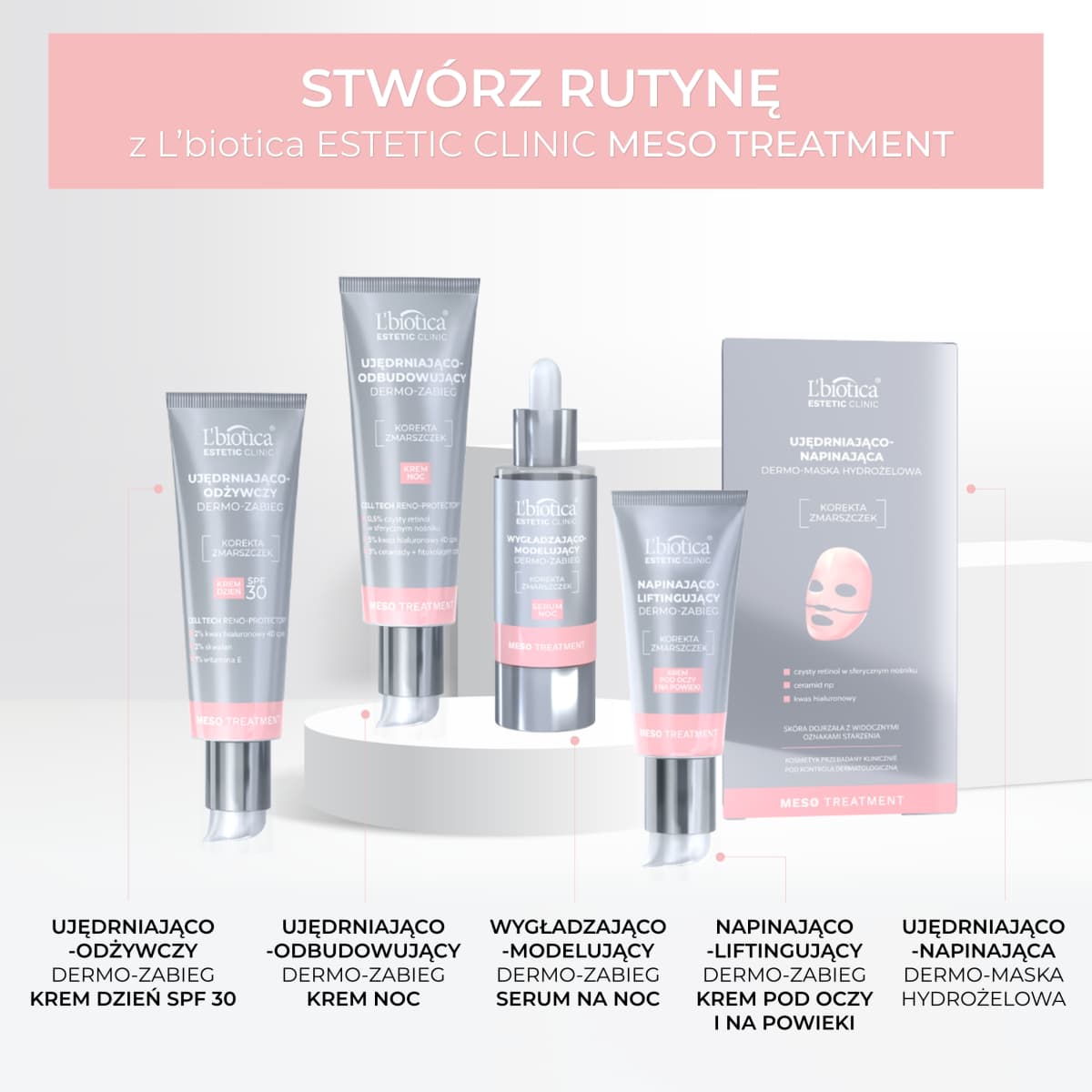 L'biotica Estetic Clinic MESO Treatment napinająco liftngujący dermo zabieg krem pod oczy 15 ml