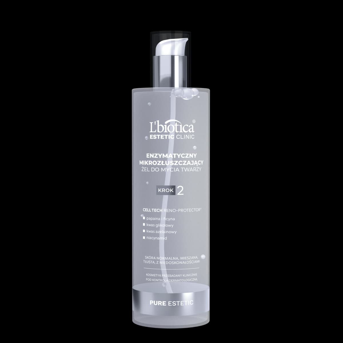 L'biotica Estetic Clinic PURE Estetic enzymatyczny żel mikrozłuszczajacy do mycia twarzy 200 ml