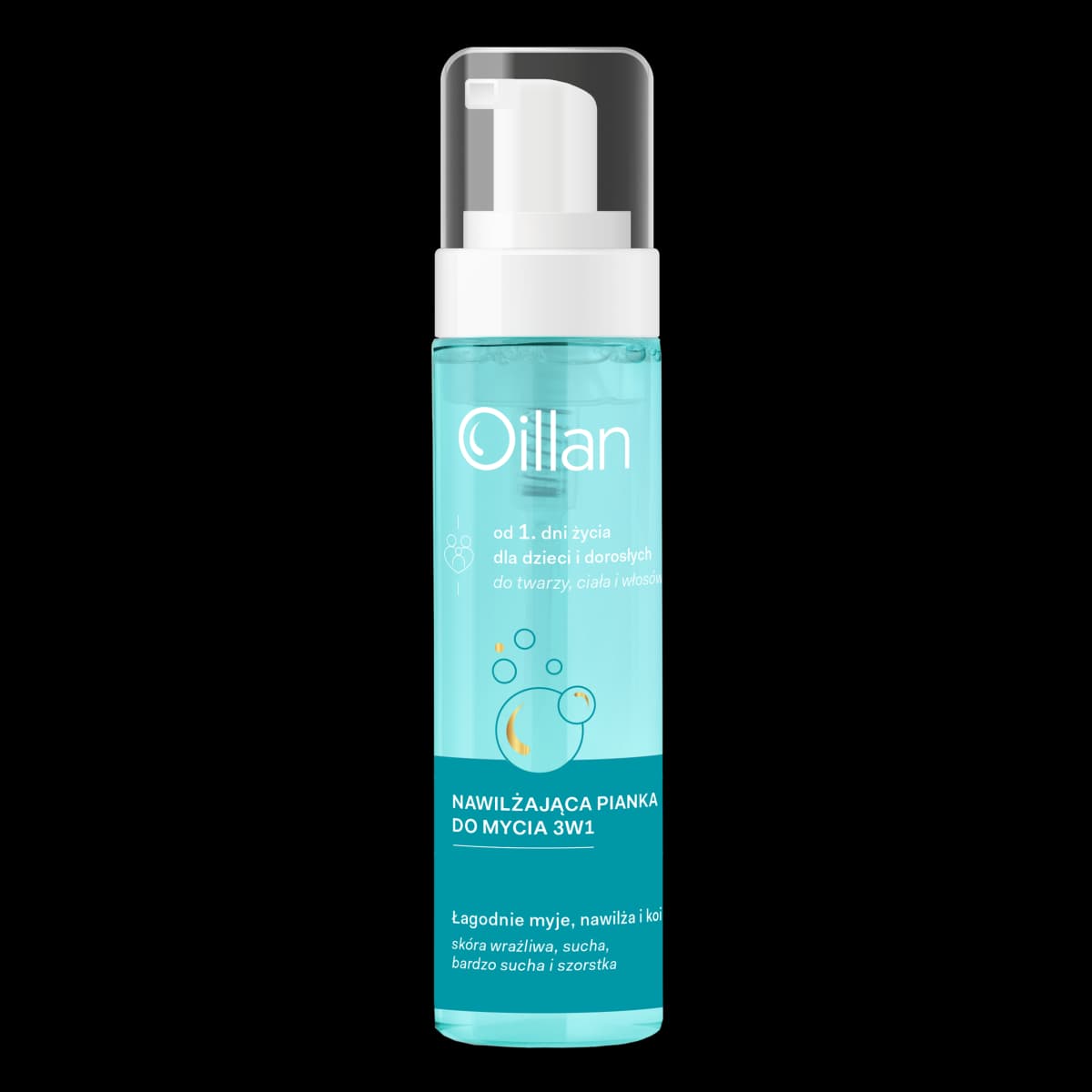Oillan Nawilżająca pianka do mycia 3w1 200 ml