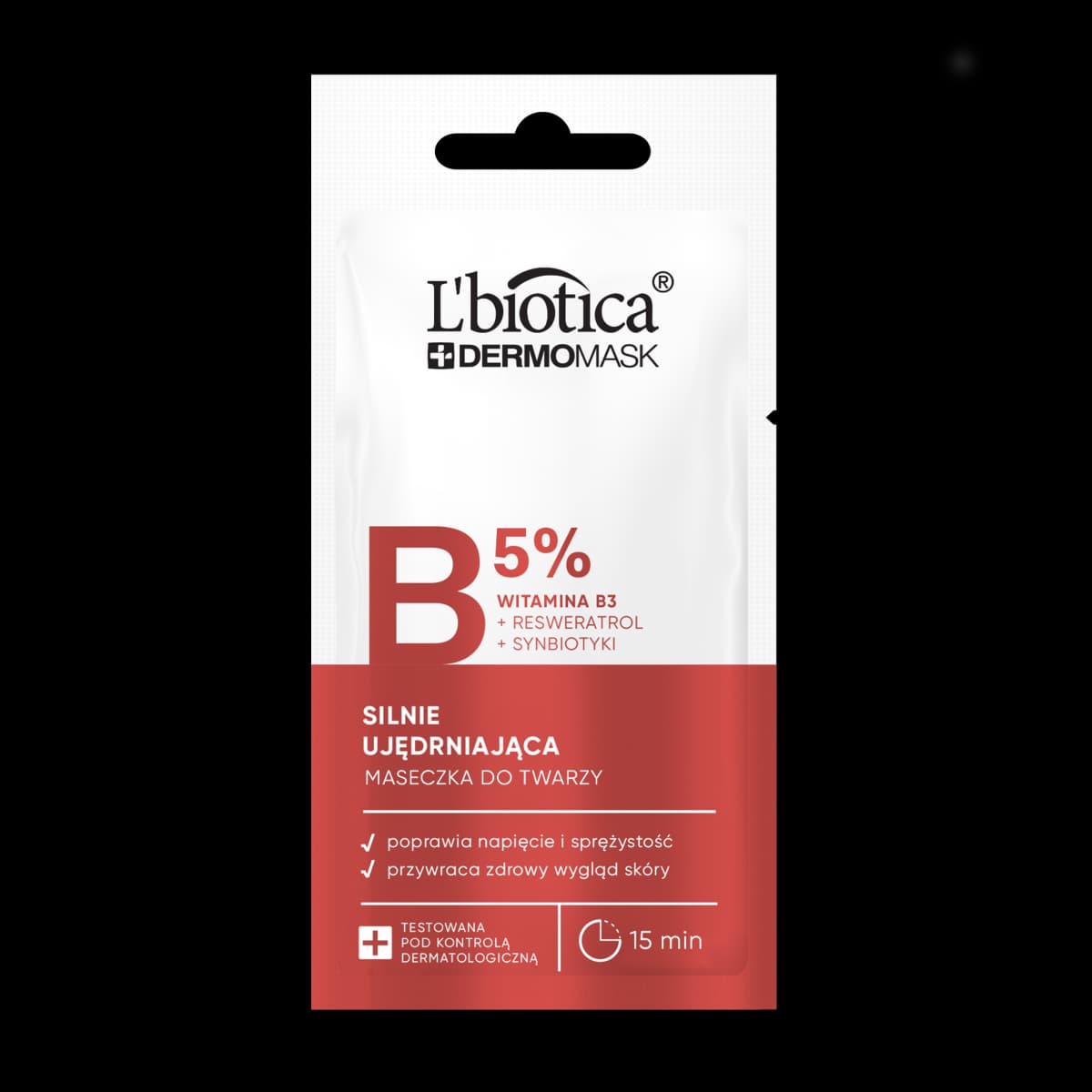 L'biotica Dermomask silnie ujędrniająca maska z witaminą B3 8ml
