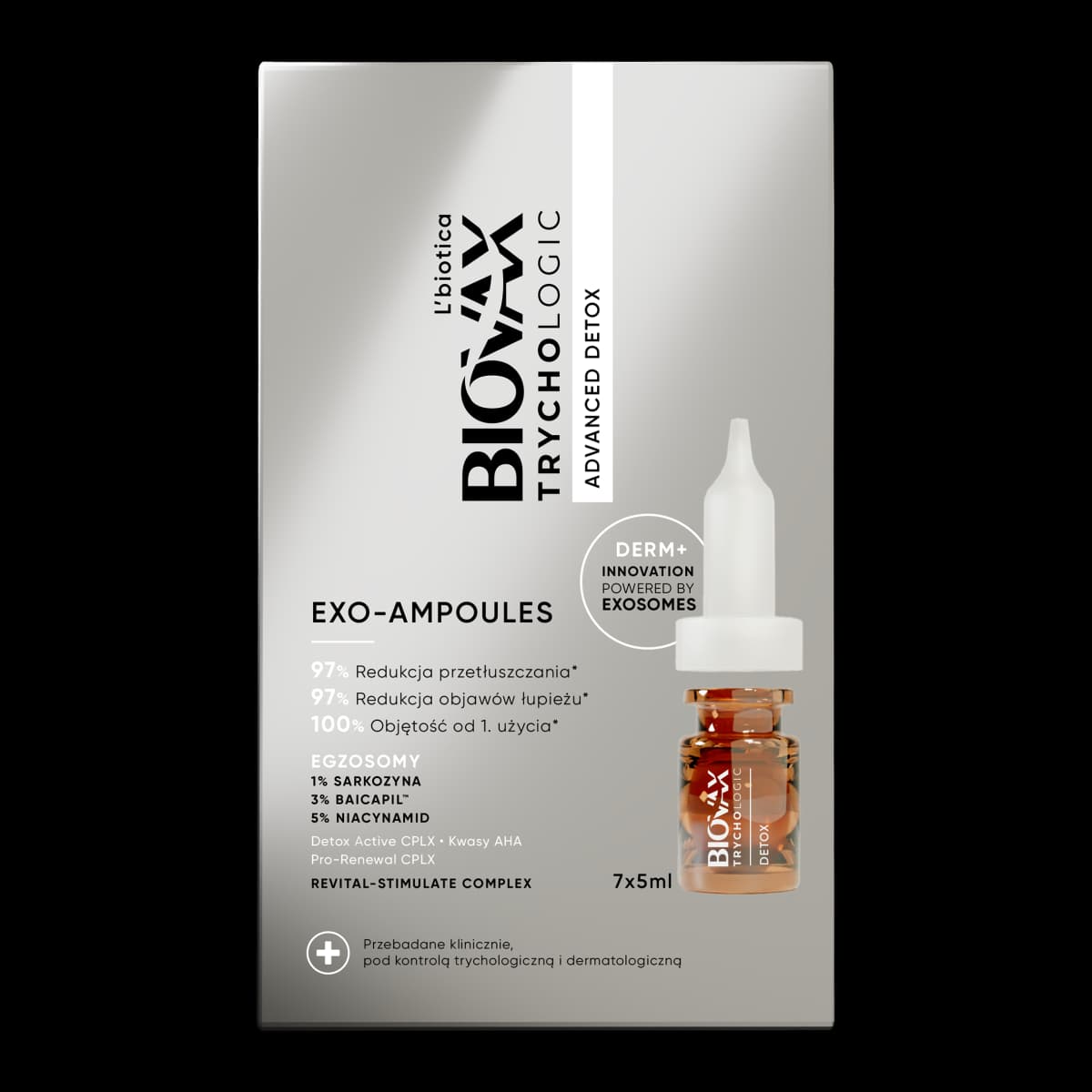 L'biotica Biovax Trychologic Exo-Ampoules Advanced Detox - kuracja detoksykująca 7 szt. x 5 ml