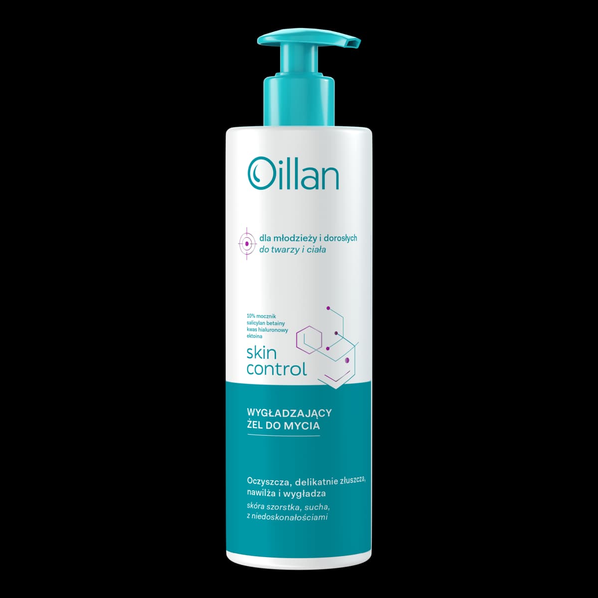 Oillan Skin Control Wygładzający żel do mycia ciała i twarzy z 10% mocznikiem 400 ml