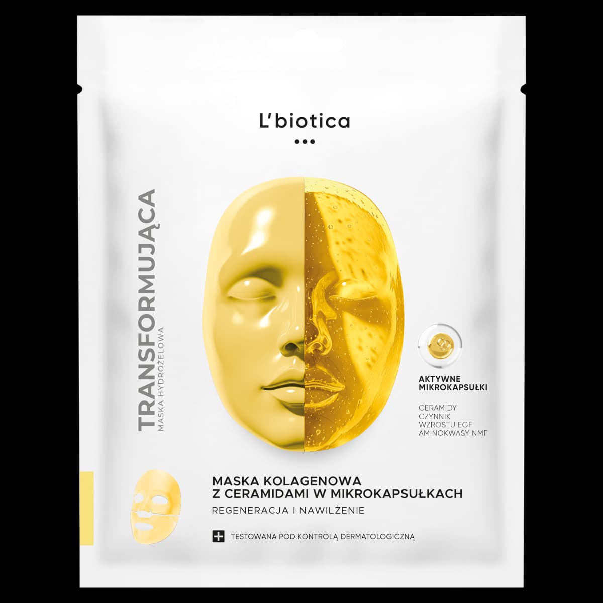 L'biotica Maska kolagenowa z ceramidami w mikrokapsułkach regeneracja i nawilżenie