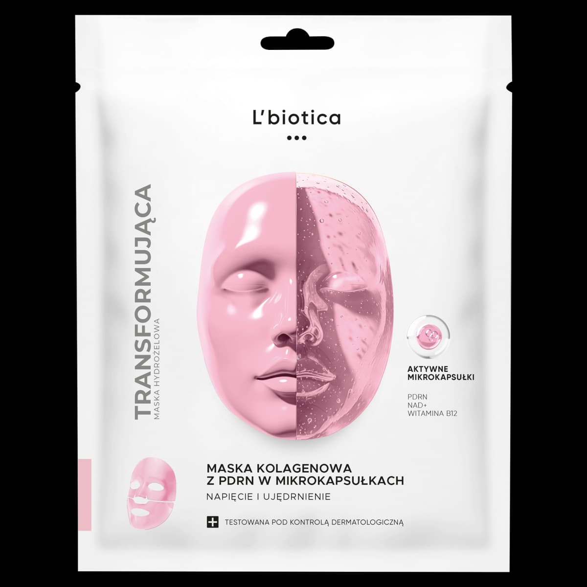 L'biotica Maska kolagenowa z PDRN w mikrokapsułkach napięcie i ujędrnienie