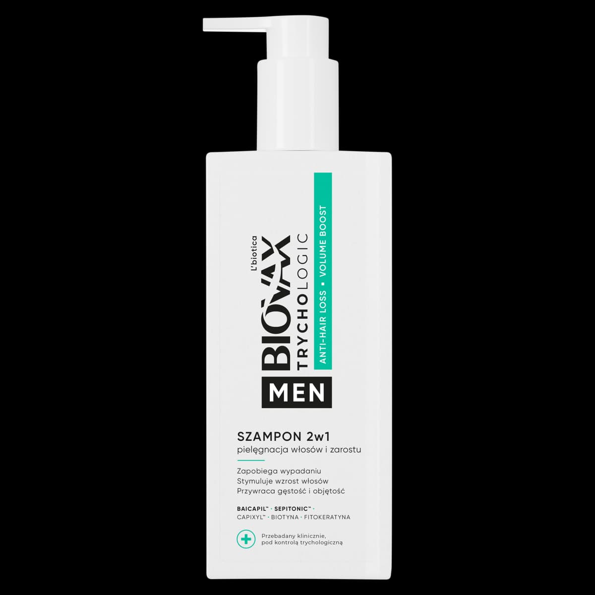 L'biotica Biovax Trychologic Men Anti-Hair&Loss Volume Boost Szampon 2w1 200 ml