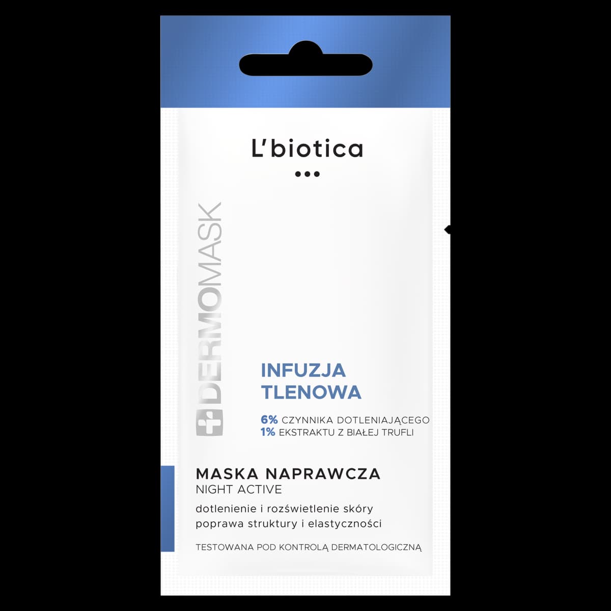 L'biotica Dermomask Night Active Maska naprawcza infuzja tlenowa 12 ml