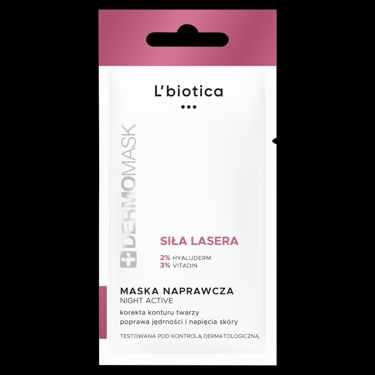 L'biotica Dermomask Night Active Maska naprawcza siła lasera 12 ml