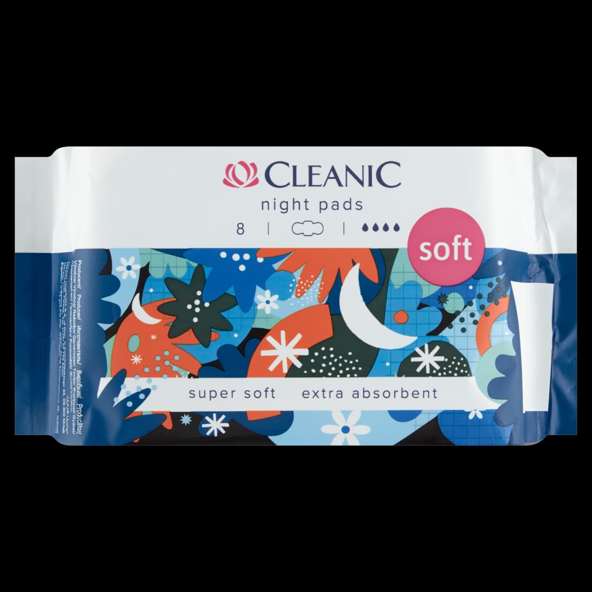Cleanic Soft Night Podpaski higieniczne dla kobiet 8 sztuk