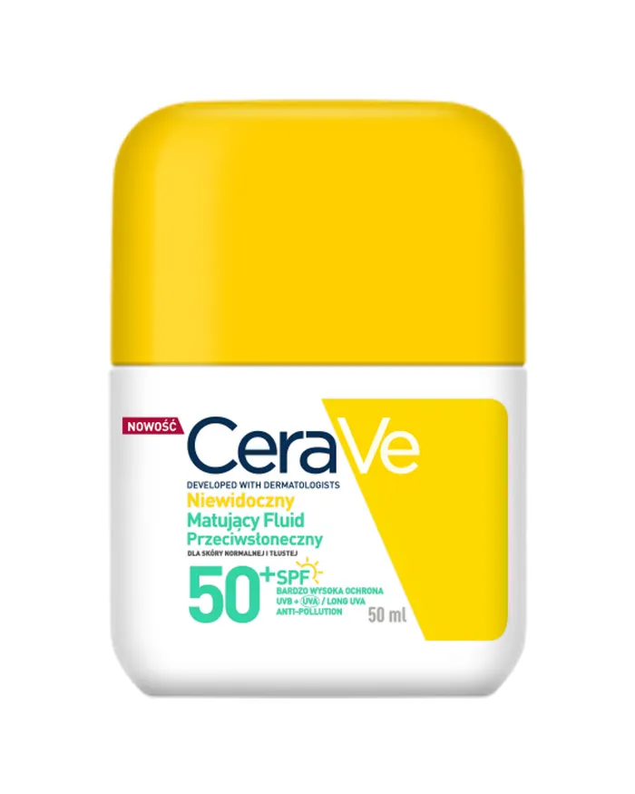 CeraVe Fluid przeciwsłoneczny niewidoczny matujący dla skóry normalnej i tłustej SPF 50+ 50 ml