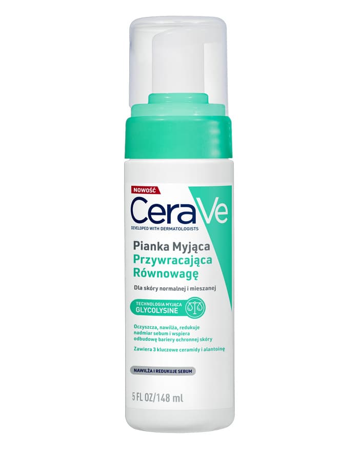 CeraVe Pianka myjąca przywracająca równowagę dla skóry normalnej i mieszanej 148 ml