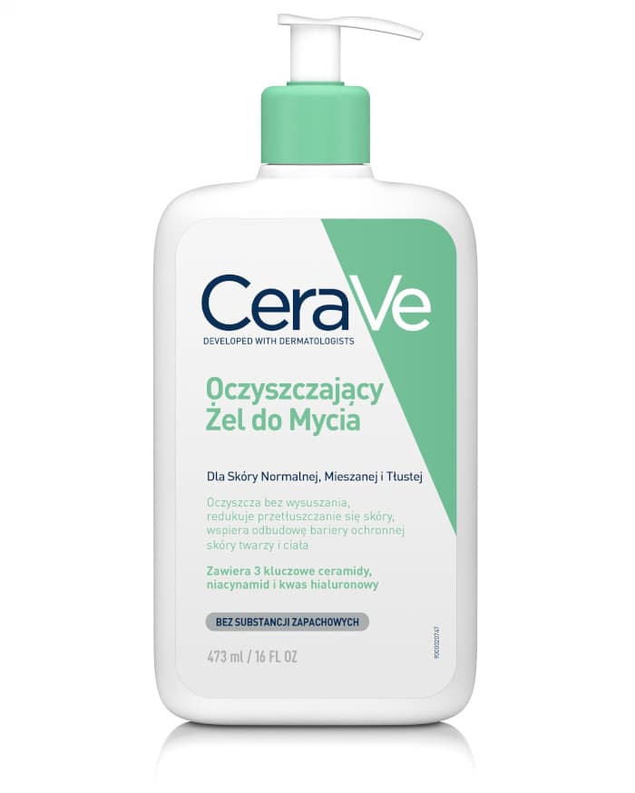 CeraVe Żel do mycia twarzy i ciała oczyszczający dla skóry normalnej, mieszanej i tłustej refill 473 ml