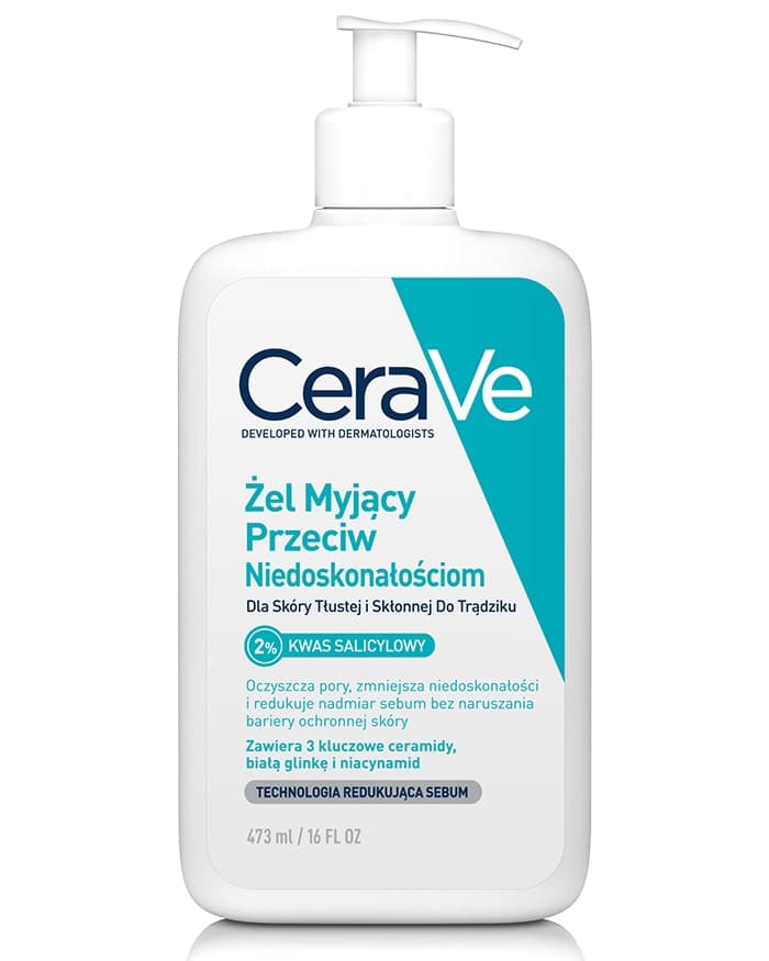 CeraVe Żel myjący przeciw niedoskonałościom dla skóry tłustej i skłonnej do trądziku 473 ml