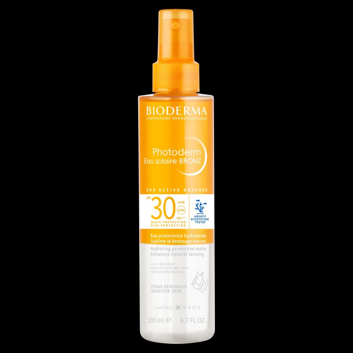 Bioderma Photoderm Eau Solarie Bronz Nawilżająca dwufazowa woda SPF 30 200 ml