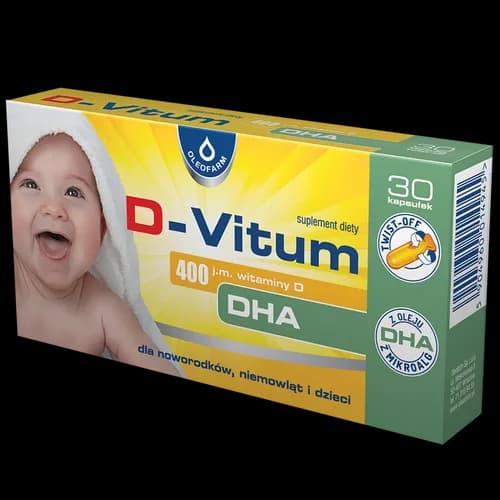 D-Vitum 400 j.m. witaminy D3 + DHA 30 kapsułek twist-off