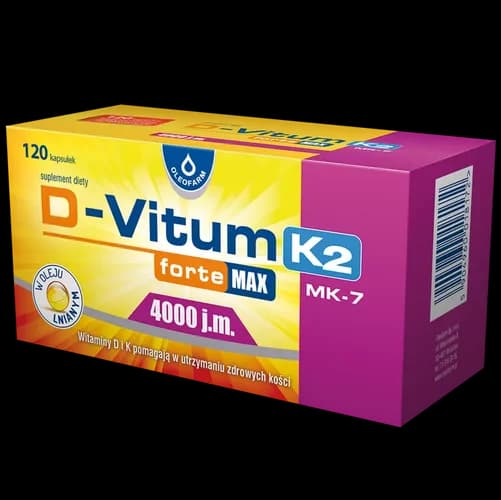 D-Vitum Forte Max 4000 j.m. K2 MK7 120 kapsułek
