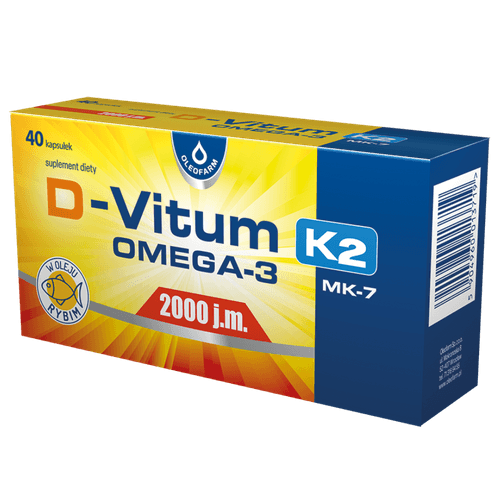 D-Vitum 2000 j.m. K2 MK7 Omega-3 40 kapsułek