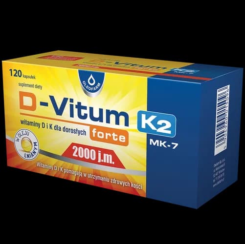 D-Vitum Forte 2000 j.m. K2 MK7 120 kapsułek