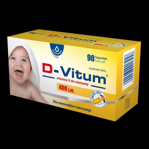 D-Vitum witamina D3 400 j.m. dla niemowląt 90 kapsułek twist-off