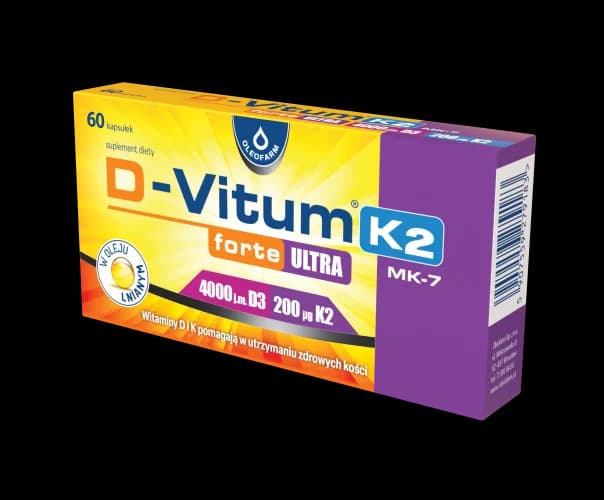 D-Vitum Forte Ultra 4000 j.m. K2 MK7 60 kapsułek