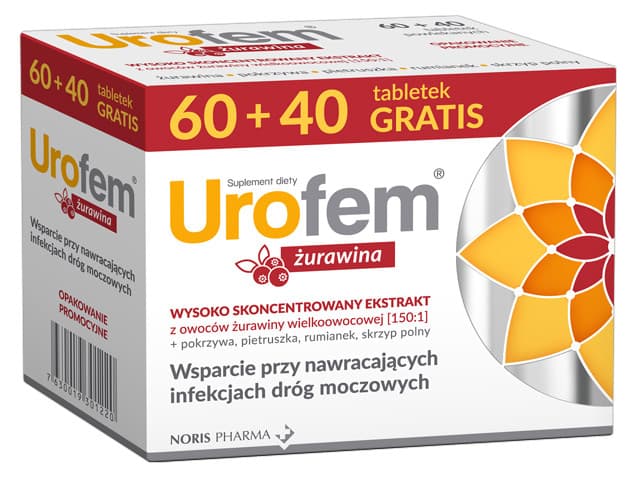 Urofem Żurawina 60 tabletek powlekanych