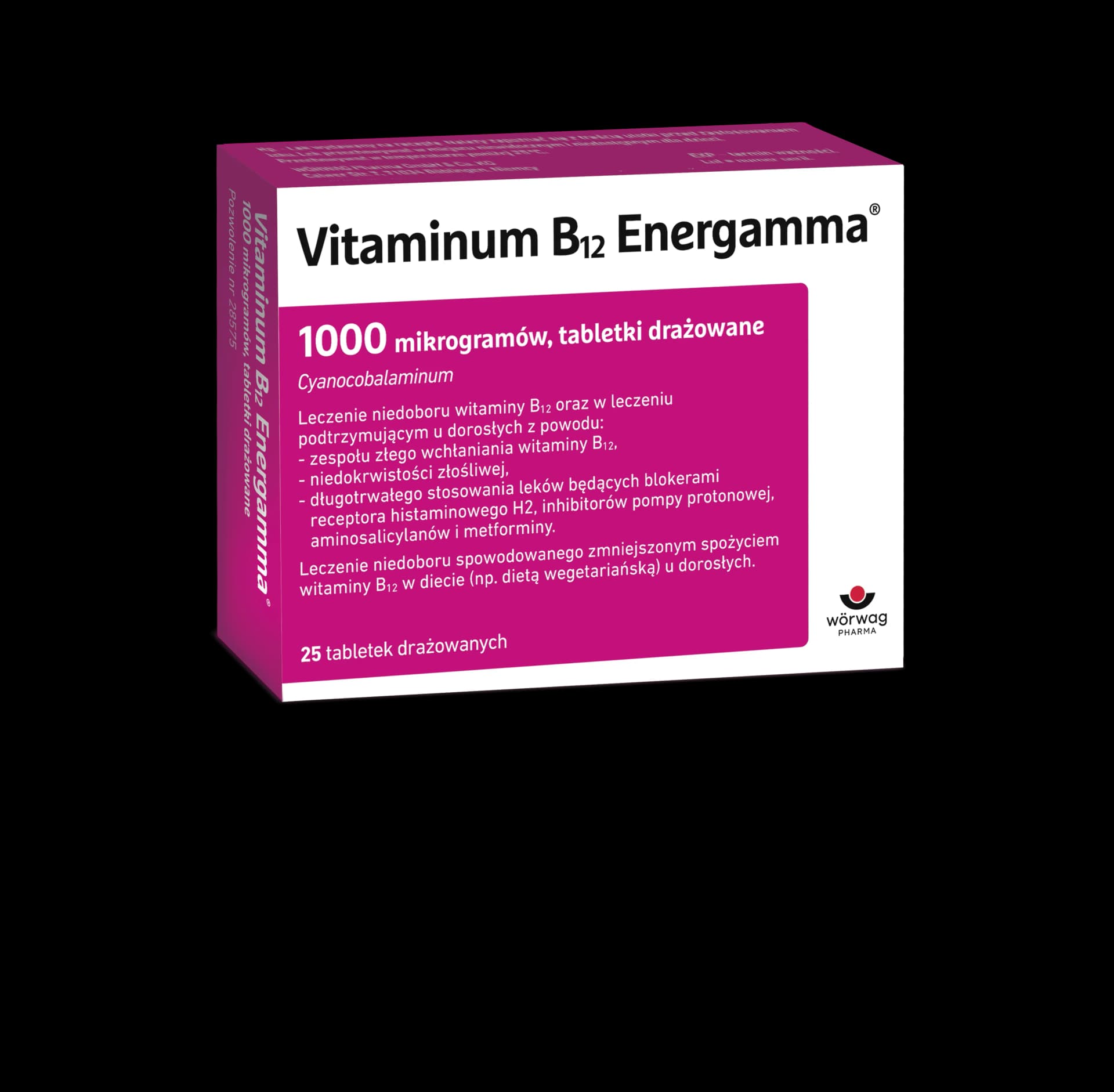 Vitaminum B12 Energamma 25 tabletek