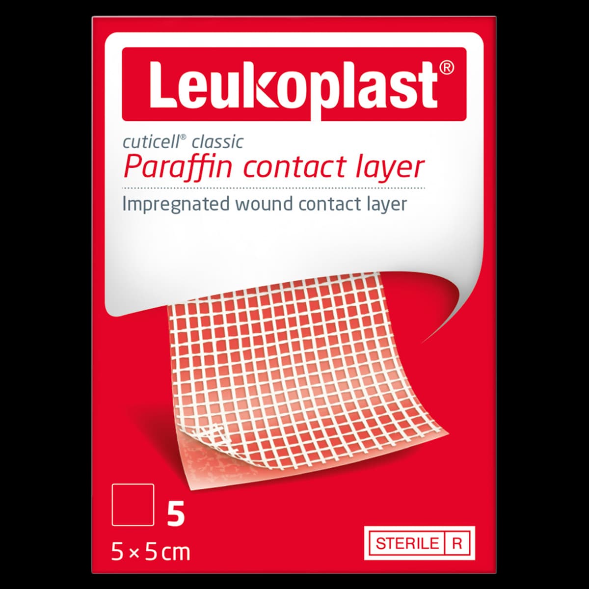 Leukoplast Cuticell Classic impregnowany parafiną opatrunek kontaktowy 5 x 5 cm 5 sztuk