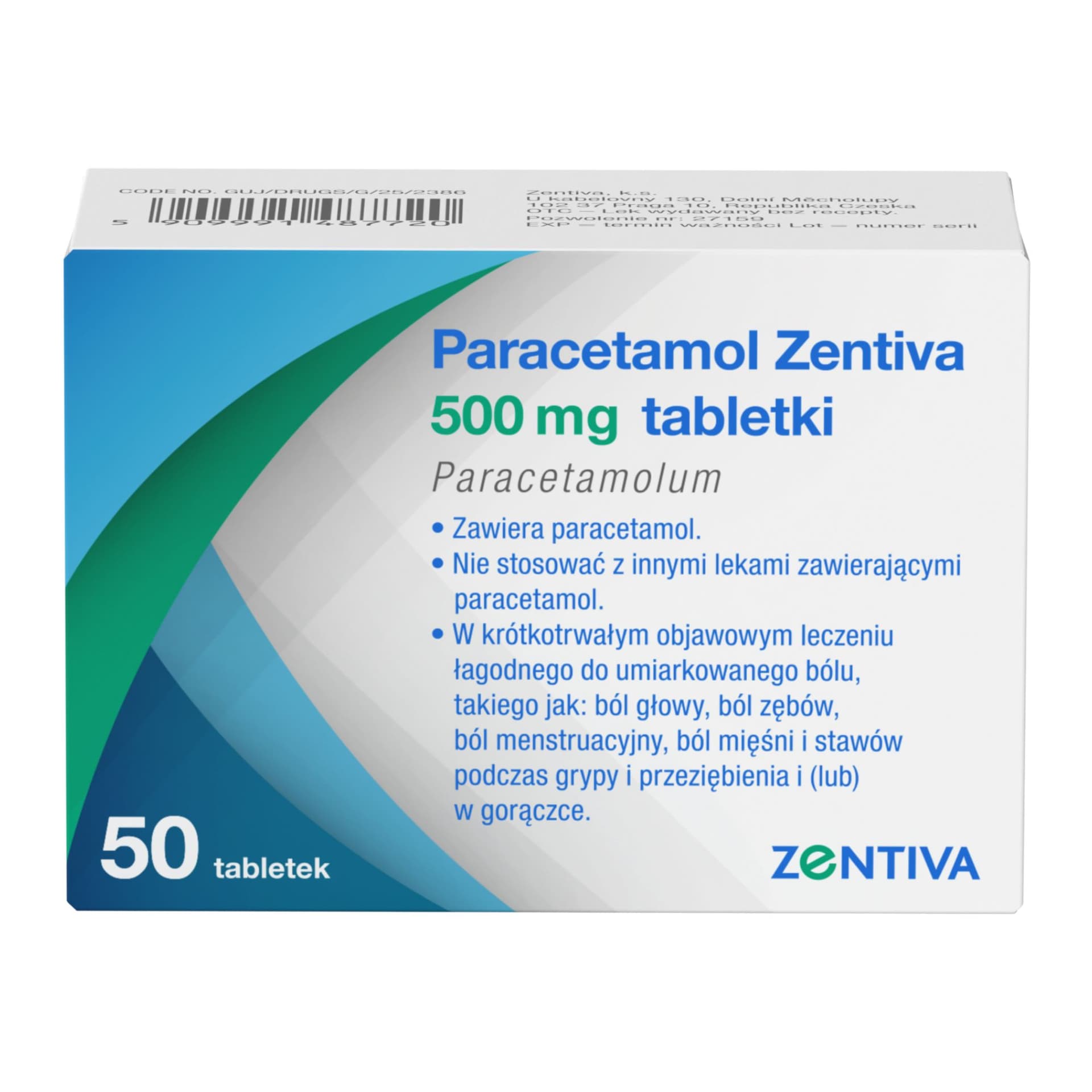 Paracetamol Zentiva 50 tabletek