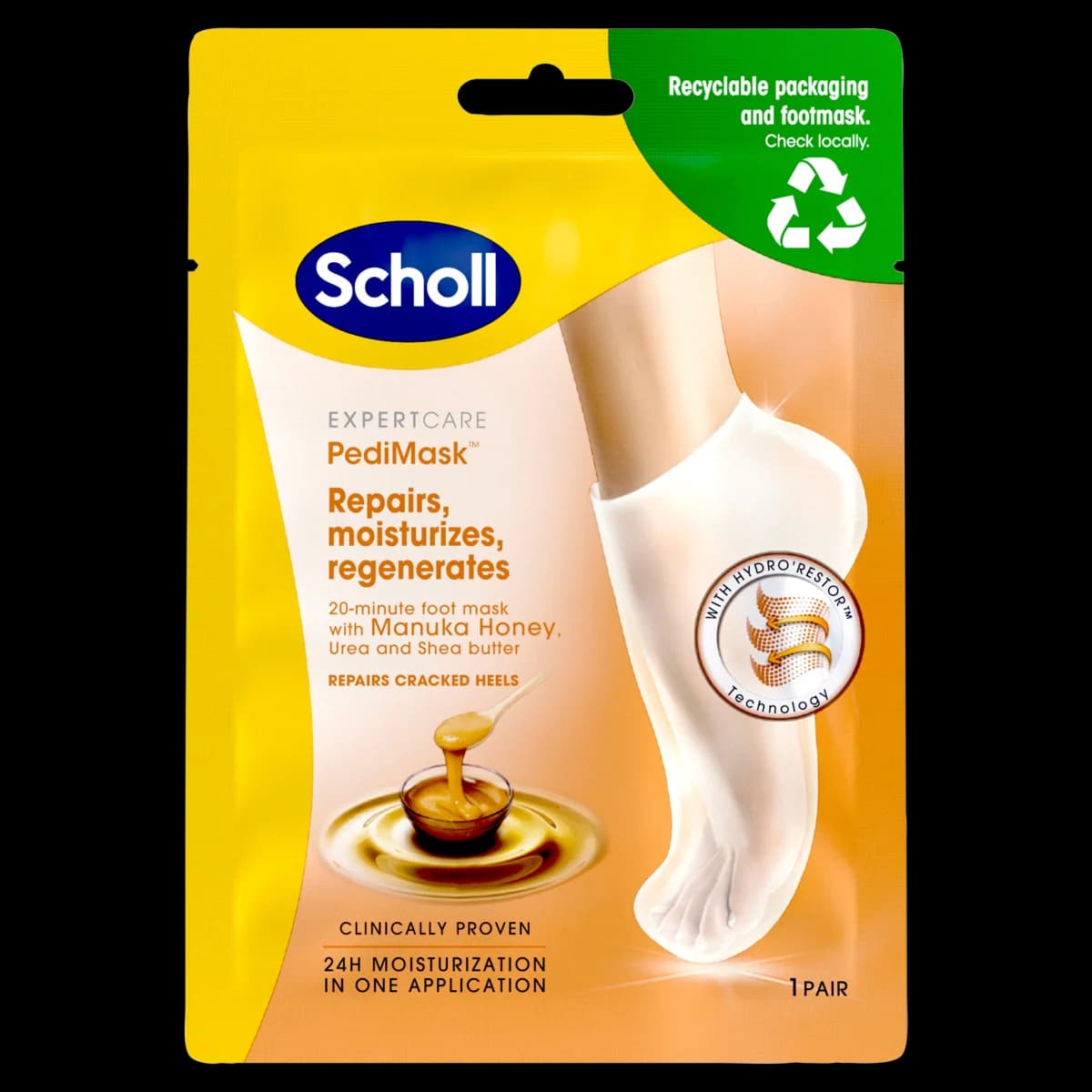 Scholl Expert Care PediMask Maska do stóp z miodem Manuka 2 szt. (para)