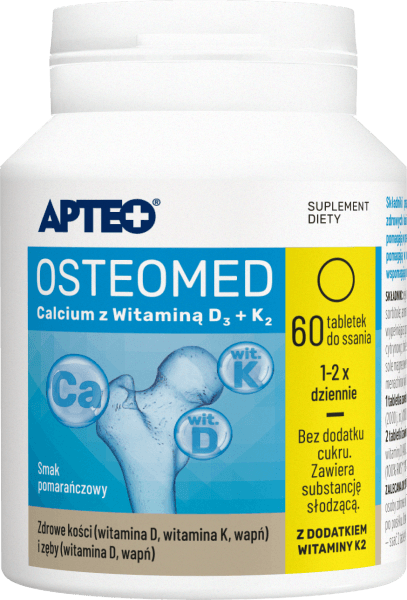 Osteomed Calcium z witaminą D3 + K2 APTEO 60 tabletek do ssania