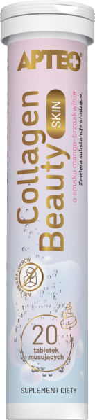 Collagen Beauty Skin APTEO o smaku mango-brzoskwinia 20 tabletek musujacych