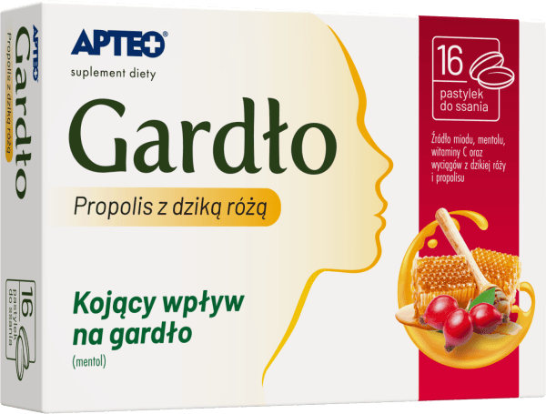 Gardło propolis z dziką różą APTEO 16 pastylek do ssania
