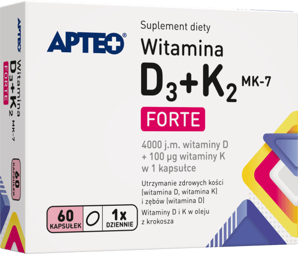 Witamina D3+K2 MK-7 Forte APTEO 60 tabletek