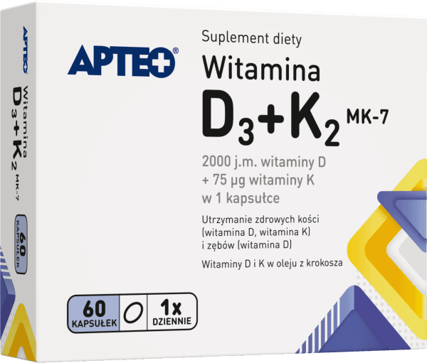 Witamina D3+K2 MK-7 APTEO 60 tabletek