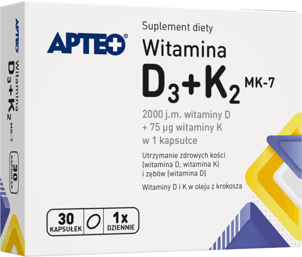 Witamina D3+K2 MK-7 APTEO 30 tabletek