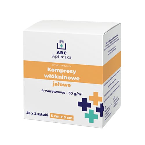 Apteczka ABC Kompresy jałowe włókninowe 4 warstwowe 5 x 5 cm 25 op. po 2 szt.